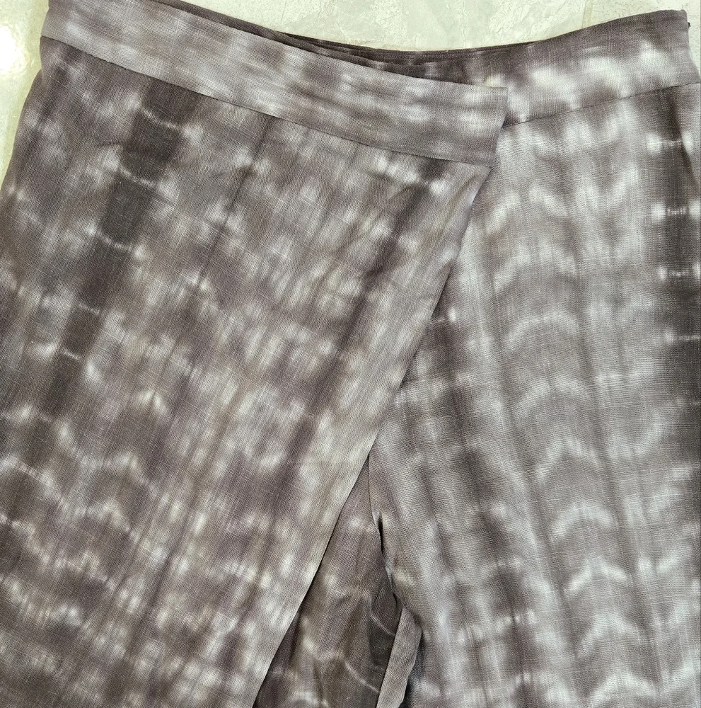Zara Tie Dye Linen Blend Wrap Pants Size S NWT
